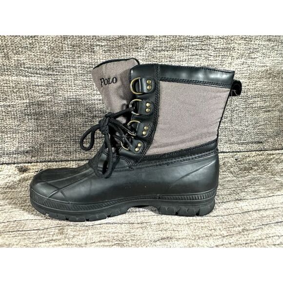 Polo Ralph Lauren Crestwick Duck Boot Black Mens 12 D Rain Snow Hunting - Picture 5 of 12